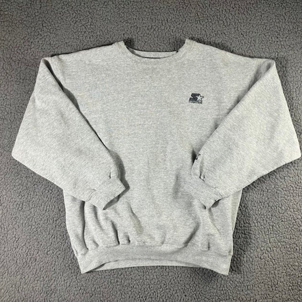 Starter Mens XL Heather Gray Crewneck Sweatshirt Made in USA Vintage 90s
